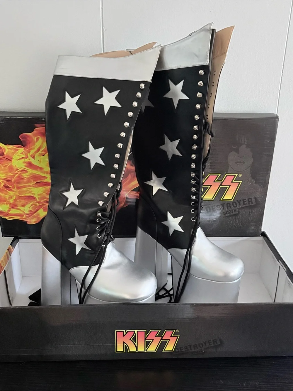 KISS Starchild Platform Boots Adult Size 12 Paul Stanley Costume w/ Box
